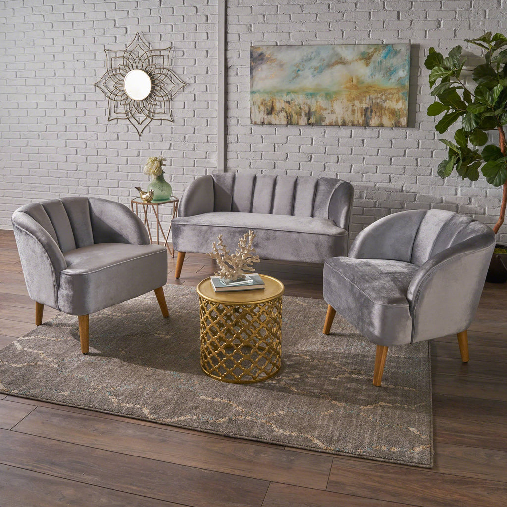 3 Piece Velvet Chat Set E5372