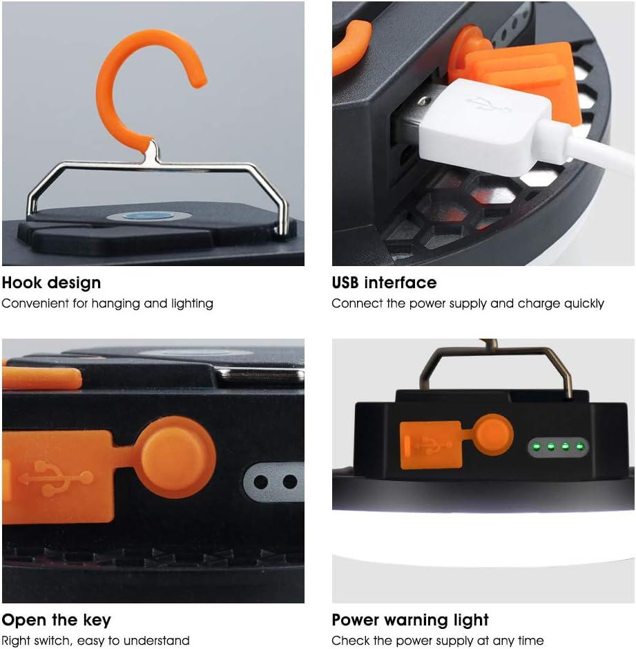 LED Camping Lights USB Rechargeable Portable Waterproof Tent Lanterns G313255