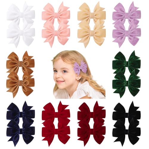 Velvet Hair Bows, 20PCS 3" Alligator Clips T63728