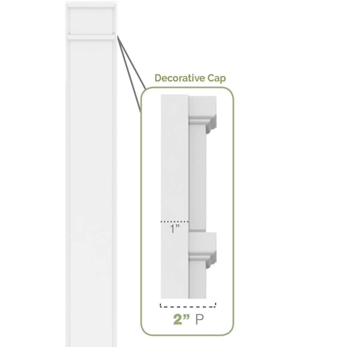 Two Equal Flat Panel PVC Pilaster with Decorative Capital & Base (Pair) S796