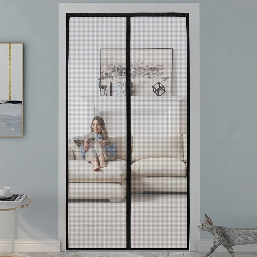 16x7Ft Magnetic Closure Fiberglass Mesh Garage Door Screen D4881