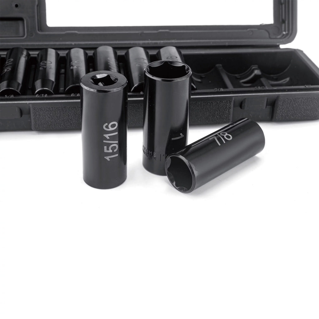 11-Piece 1/2 Drive 6-Point Deep Impact SAE Socket Set E149