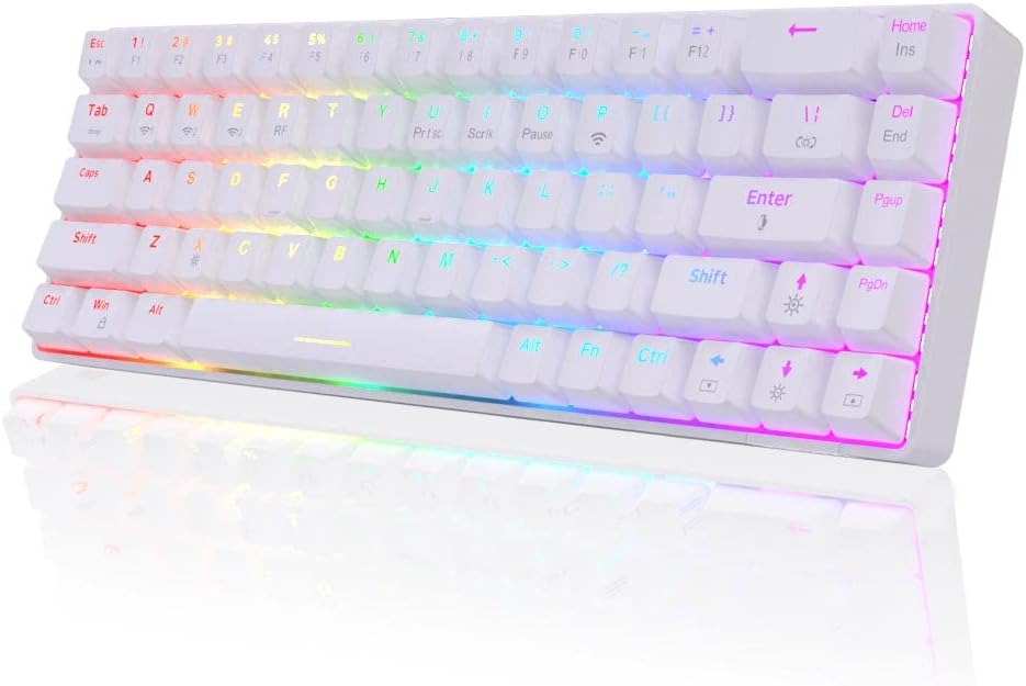 68 Key 65% Hot Swappable Mechanical Keyboard, Blue Switch, Black F334