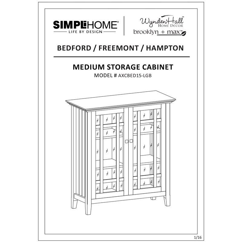 Solid Wood Medium Storage Cabinet in Light Golden Brown P35367