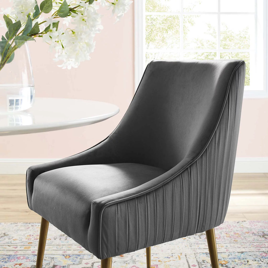 Gray Upholstered Velvet Dining Chair F5235