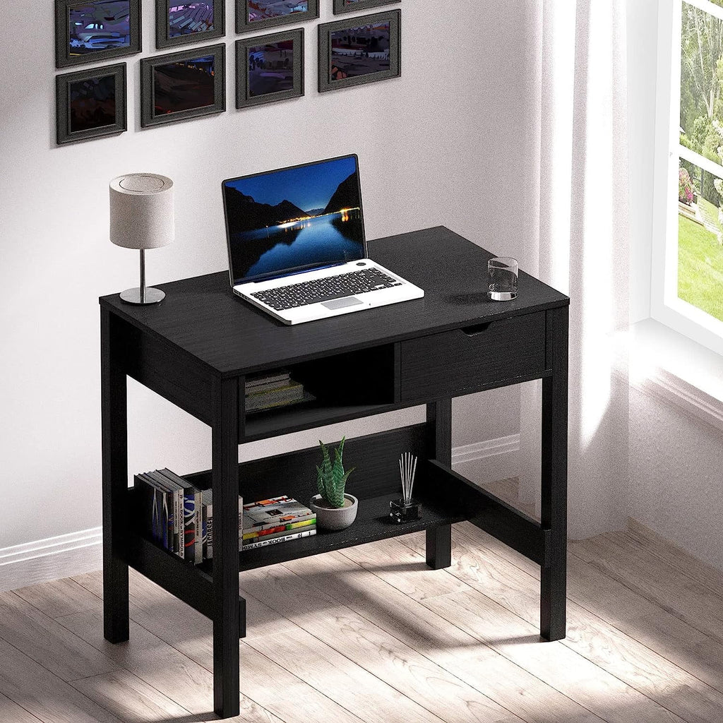 Black 32 inch Computer Desk with Drawers W230288