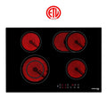 30 Built-in Electric Cooktop, 4 Burners Ceramic Glass A738