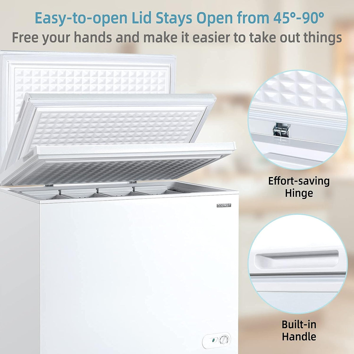 7.0 Cu.ft Upright Single Door Chest Freezer with 4 Removable Baskets F85714