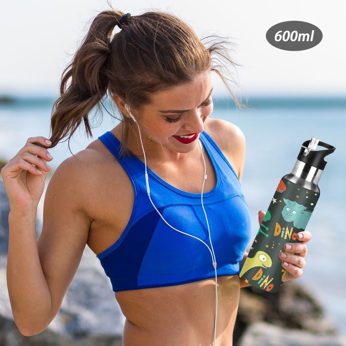 Stainless Steel Water Bottle with Straw Lid Vacuum Insulated 20 OZ N47310