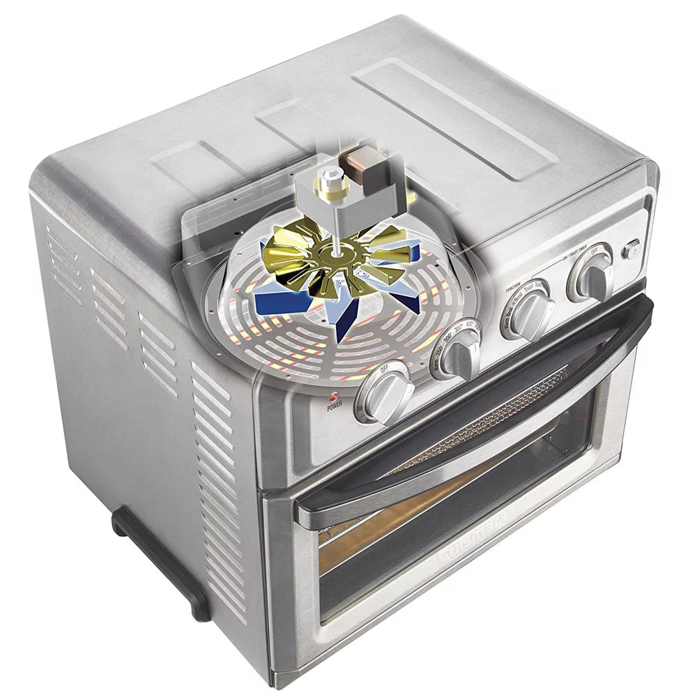 Silver Convection Toaster Oven Air Fryer with Mini Food Processor, 5-Pieces Knife Set, Cutting Board and Safety Gloves L6444