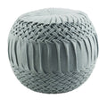 Dolphin Blue Round Woven Wool Pouf Ottoman K40050