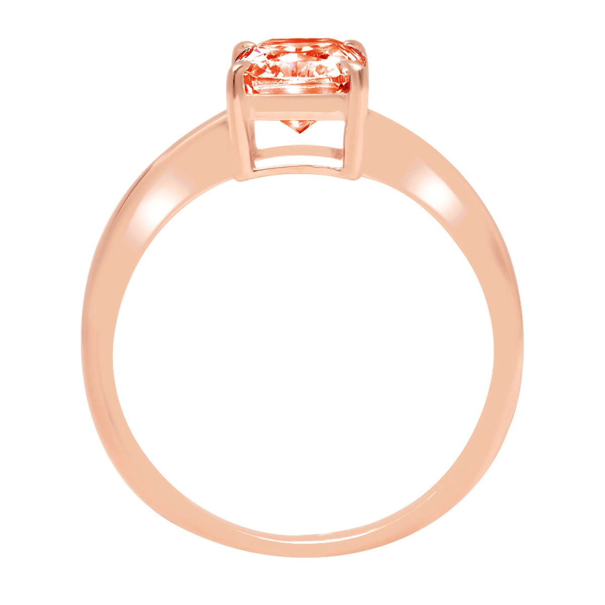 18K Rose Gold Solitaire Ring X669