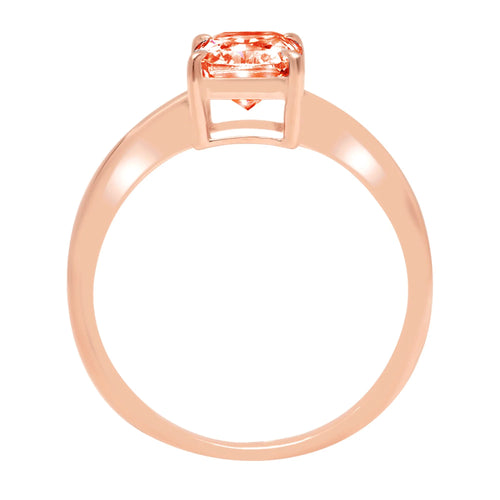 18K Rose Gold Solitaire Ring X669