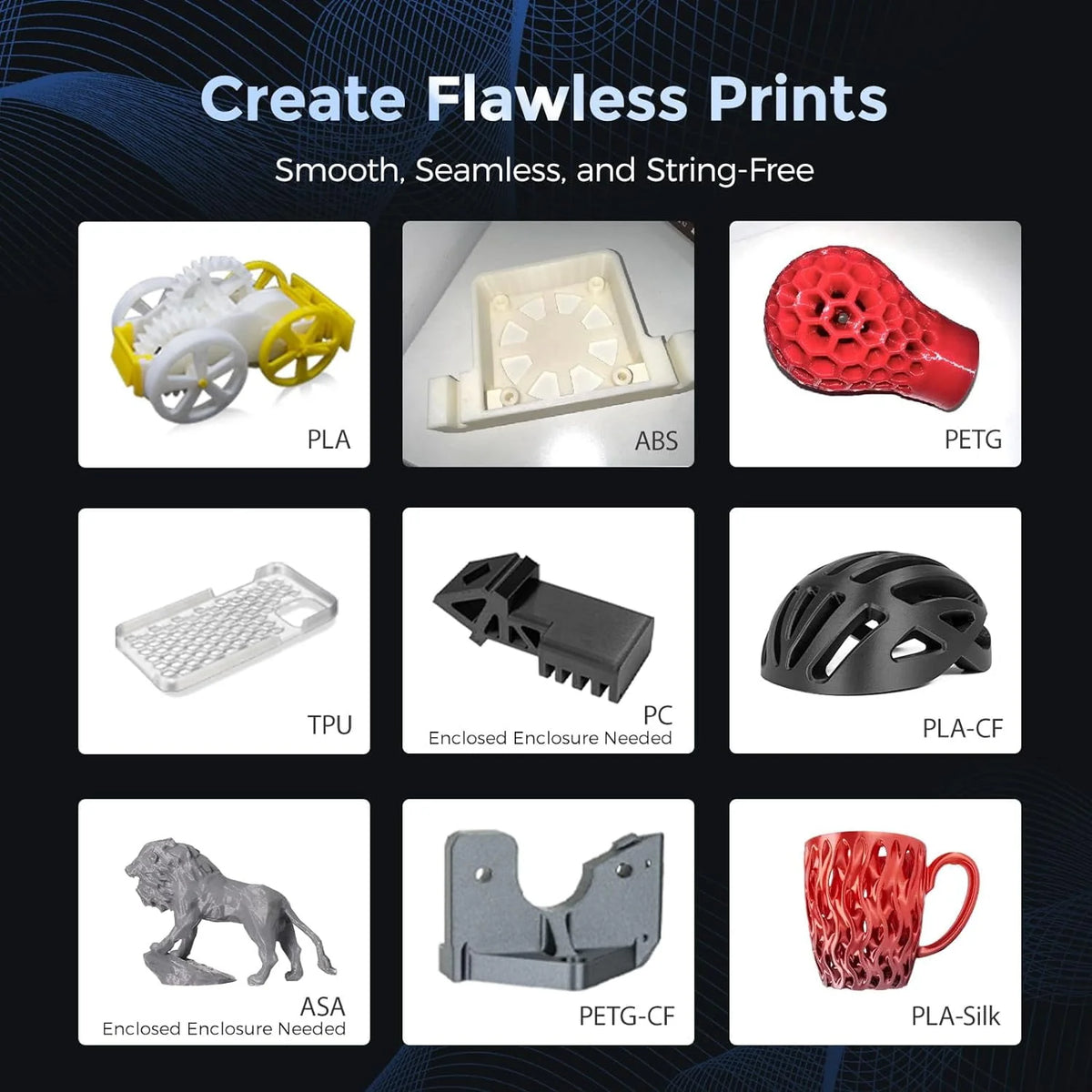 High Speed 3D Printer 8.7 x 8.7 x 8.7'' M833825
