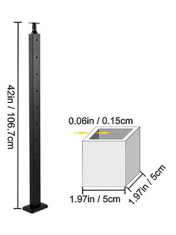 Black Cable Railing Post I2830