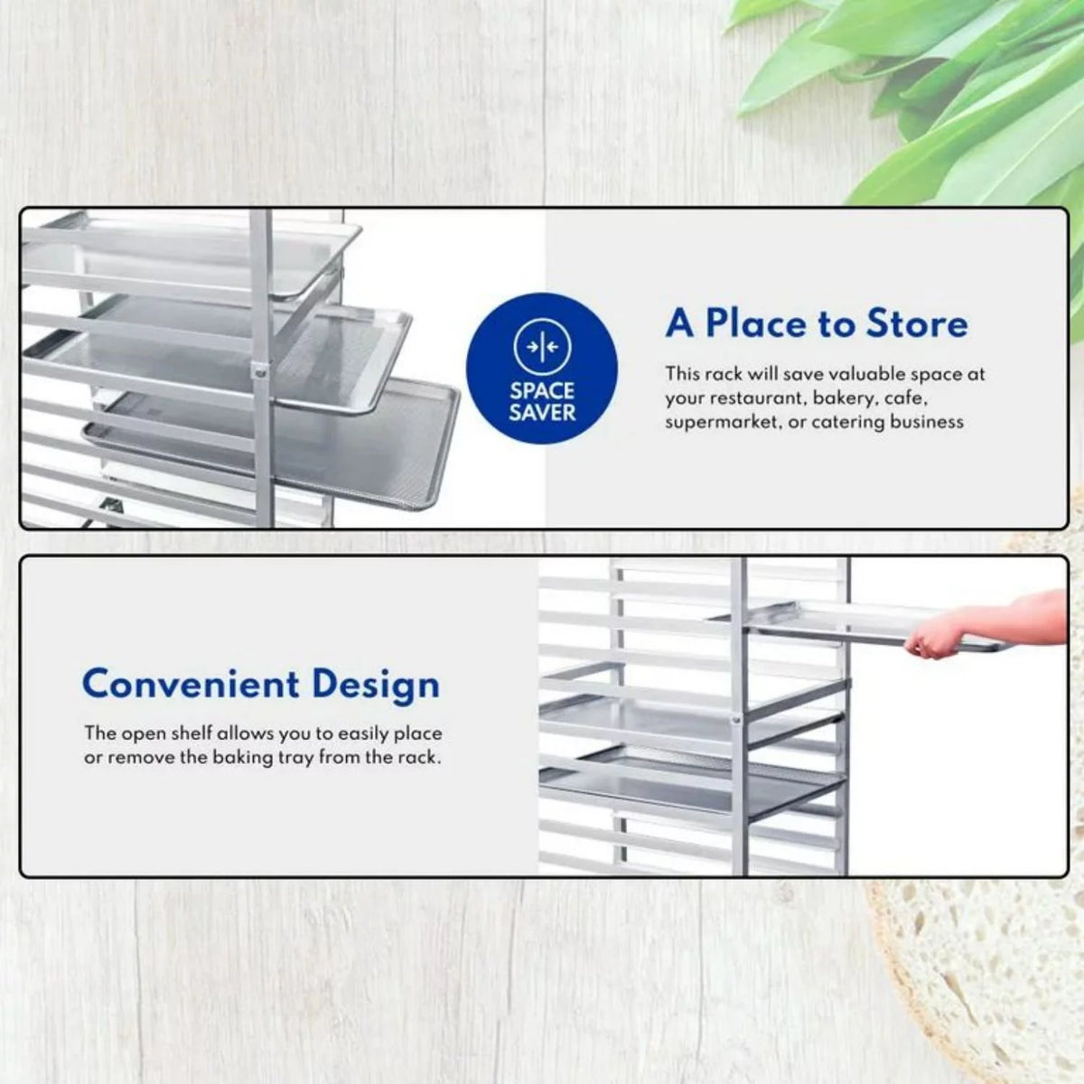 25 Tier Aluminum Bakery Rack with Lockable Wheels T14695
