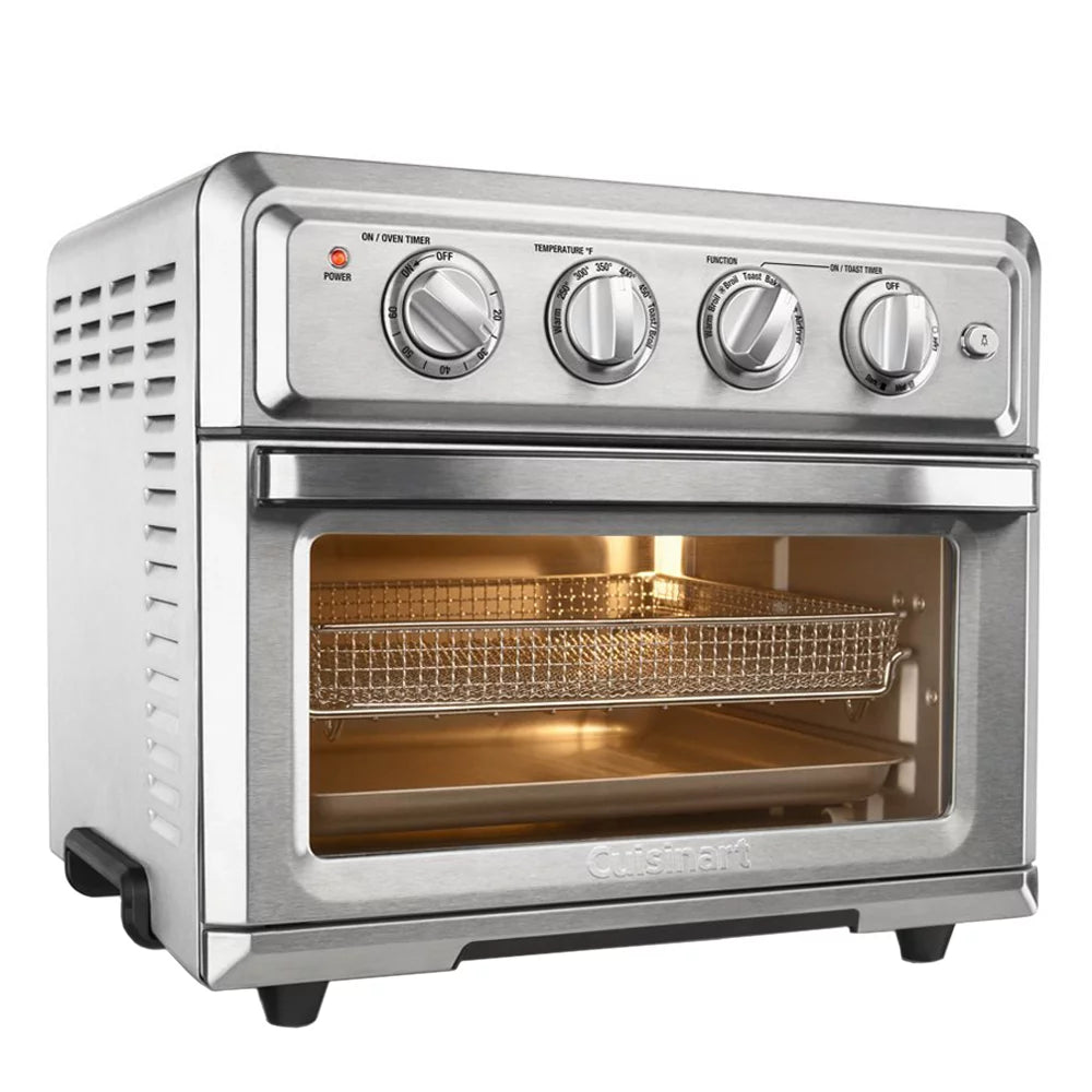 Silver Convection Toaster Oven Air Fryer with Mini Food Processor, 5-Pieces Knife Set, Cutting Board and Safety Gloves L6444