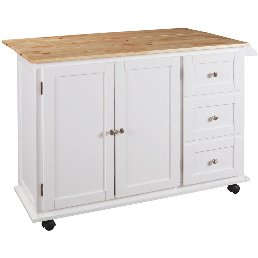 White/Light Brown Kitchen Cart Y76308