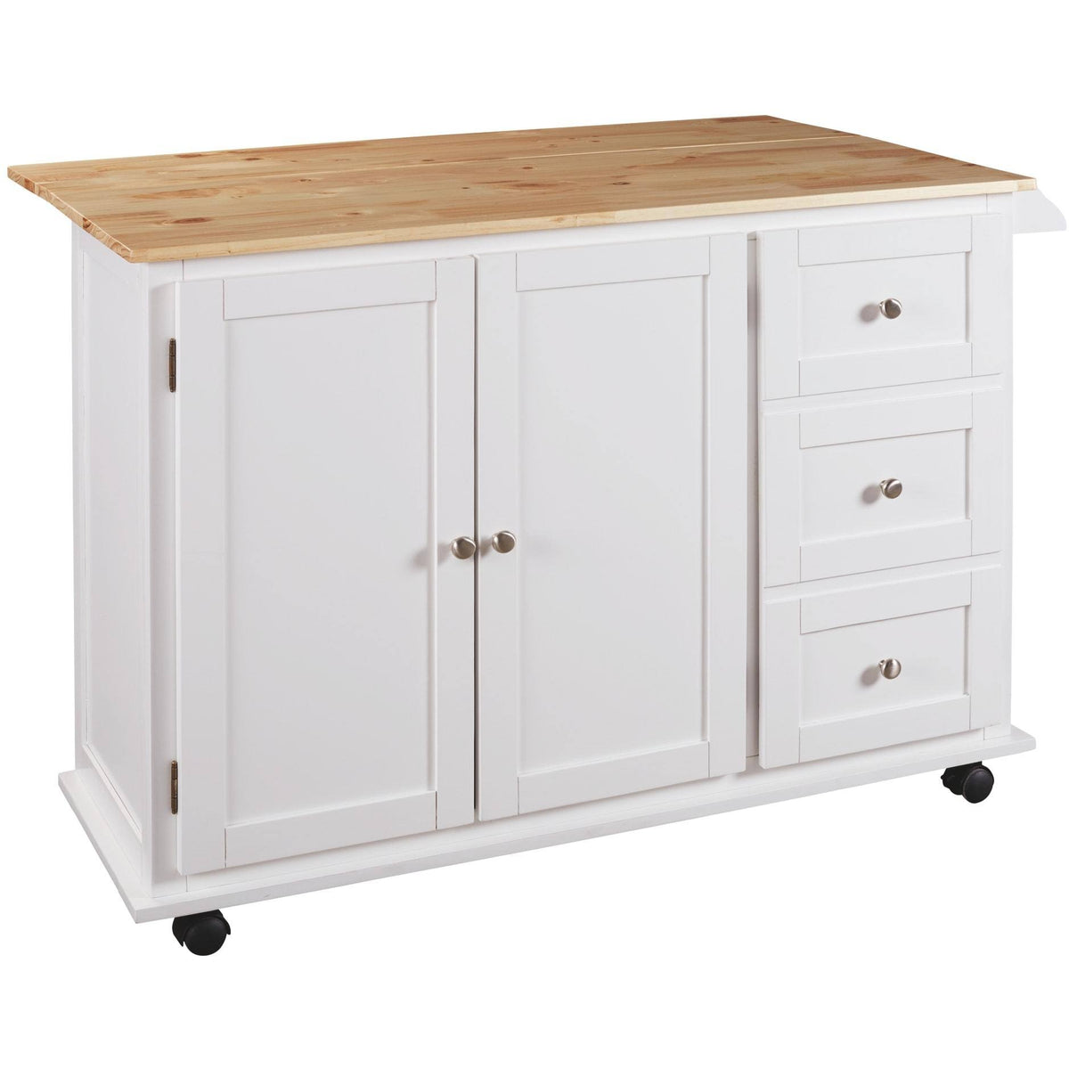 White/Light Brown Kitchen Cart Y76308