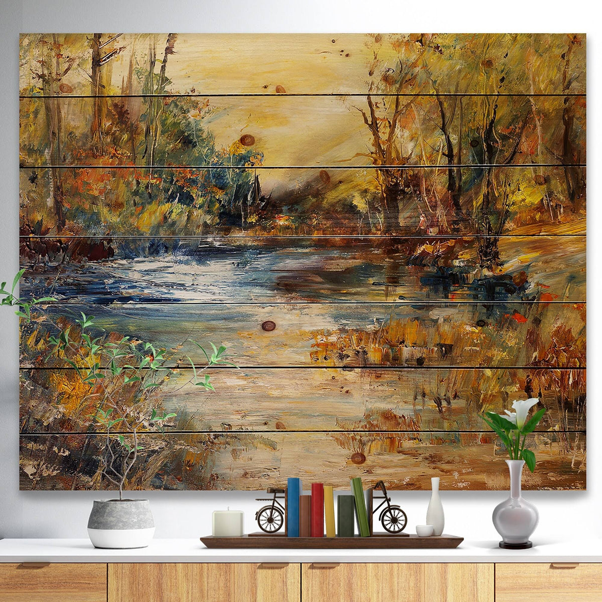 Natural Pine Wood Landscape Print H278