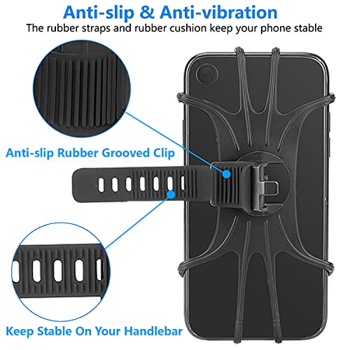 2 Pack Universal Bike Phone Mounts, 360 Rotation Silicone Holders T70223