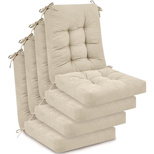Beige 4 Sets Outdoor Patio Chair Cushions F3242