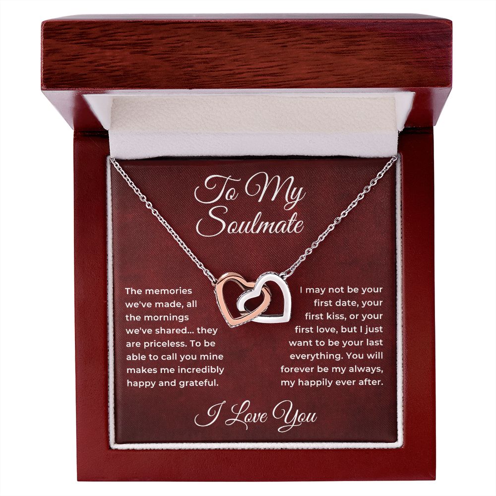 Interlocking Hearts Pendant Necklace S652