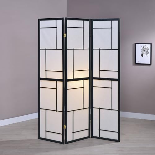 Solid Wood 70-Inch 3-Panel Folding Shoji Screen Room Divider H648