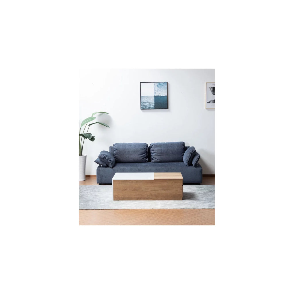 Light Brown Engineered Wood Coffee Table with Hidden Compartments R313