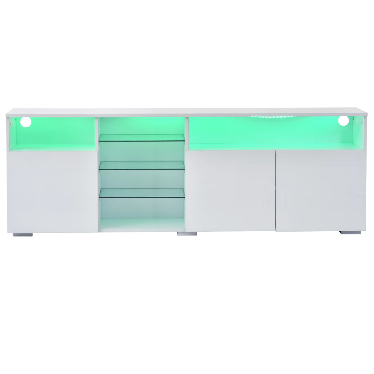 White High Gloss TV Cabinet with LED Lights S7745