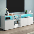 White High Gloss TV Cabinet with LED Lights S7745