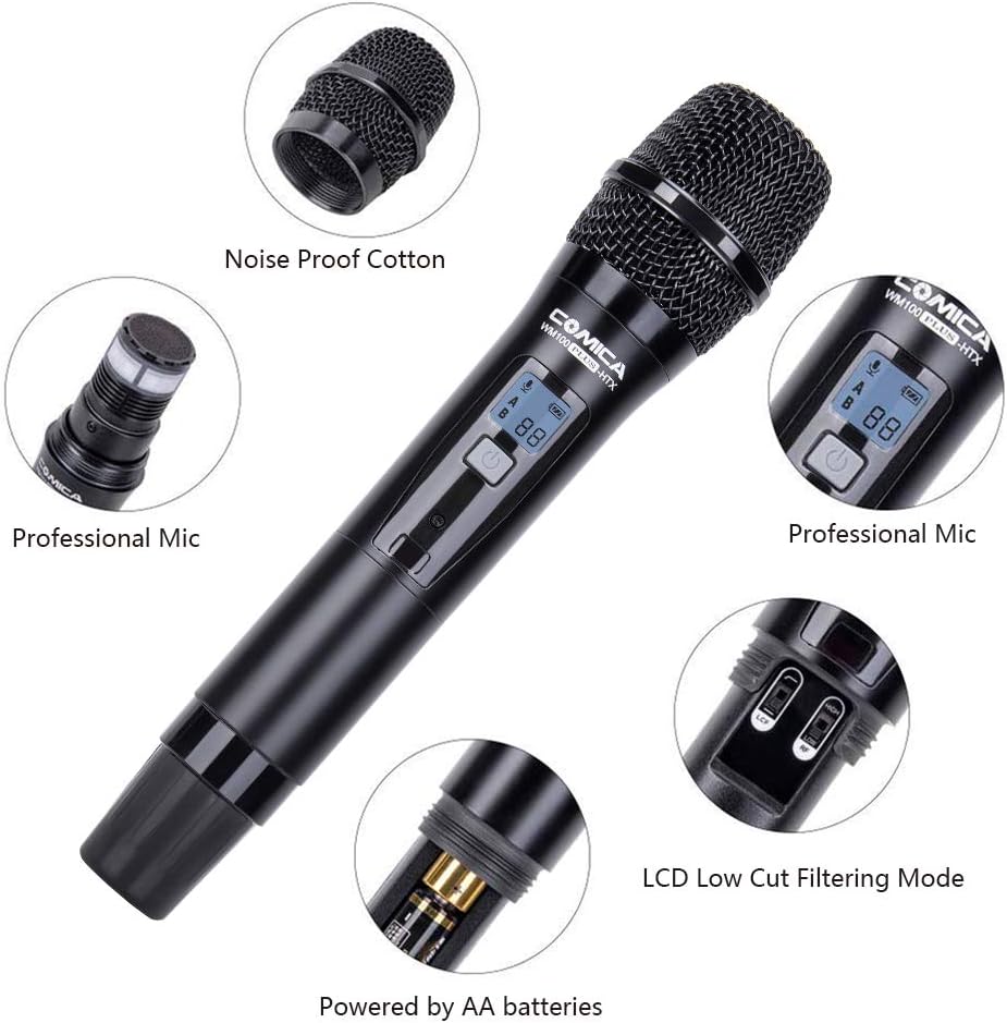 UHF Wireless Handheld Transmitter Lavalier Microphone System I582324
