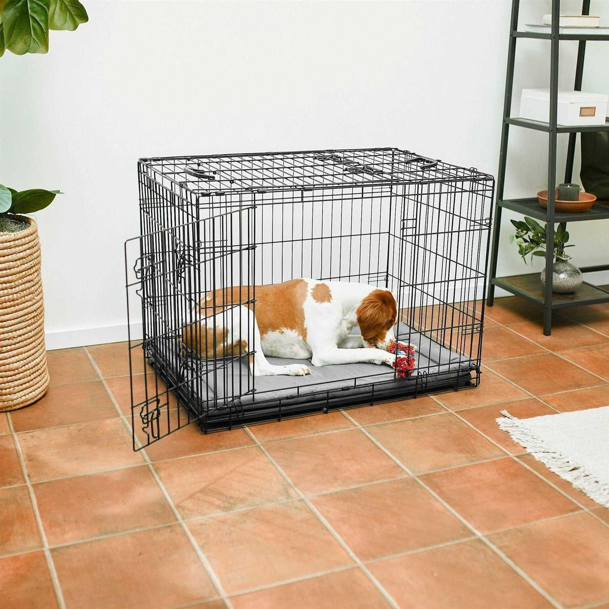 Heavy Duty 3 Door Collapsible Wire Dog Crate Z421783
