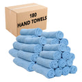 Blue Microfiber Hand Towels, Bulk Case of 180, 15x24 O486753
