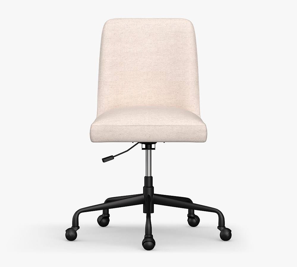 Black Upholstered Rolling Desk Chair U467960