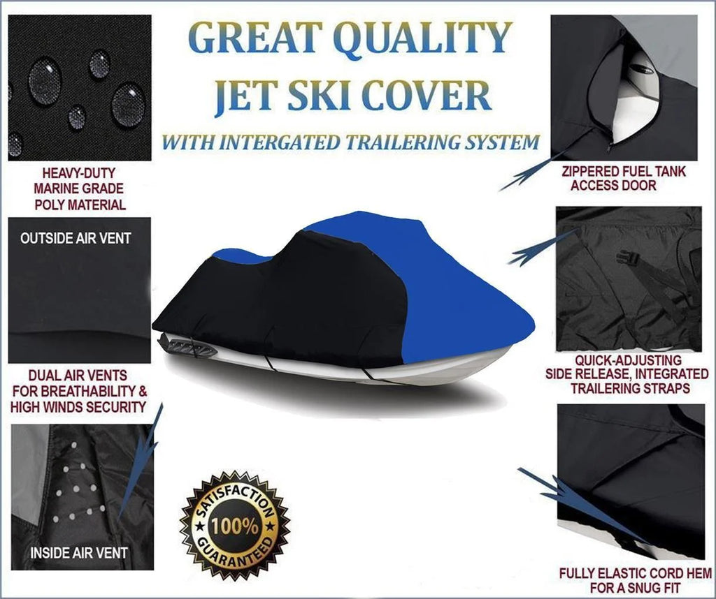 Heavy-Duty Trailerable Jet Ski PWC Cover 2 Seater R9807