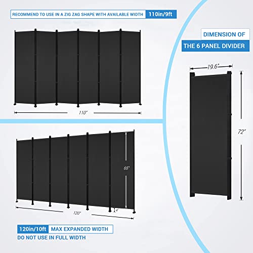 Black 3 Panel Folding Privacy Screen C443
