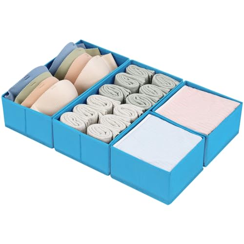 Set of 4 Light Grey Fabric Drawer Organizer Q94216