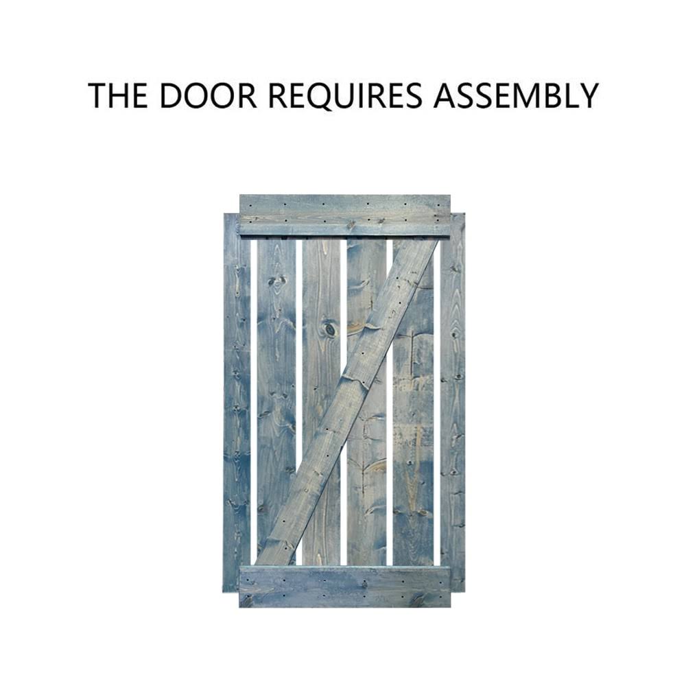 24 in. x 84 in. Brown Solid Knotty Pine Wood Interior Sliding Barn Door with Hardware Kit P49170