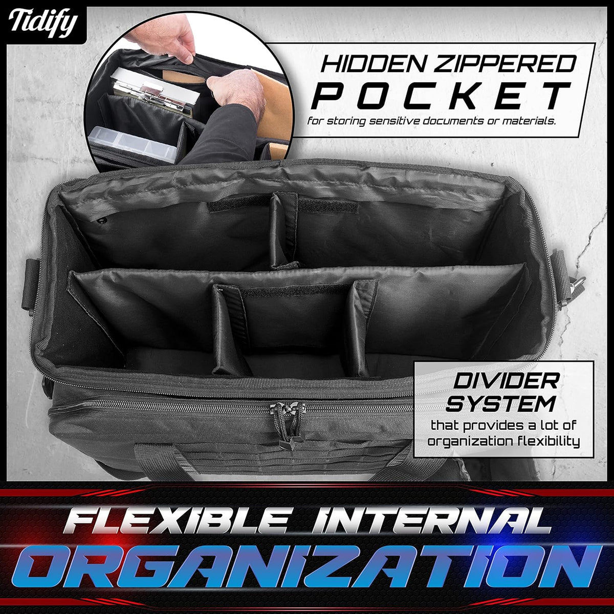 Heavy Duty Water Resistant Tactical Gear Bag with MOLLE Organizer P6874