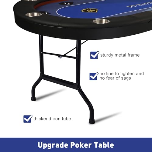 84" Foldable Blackjack Poker Table with Cup Holders W33662
