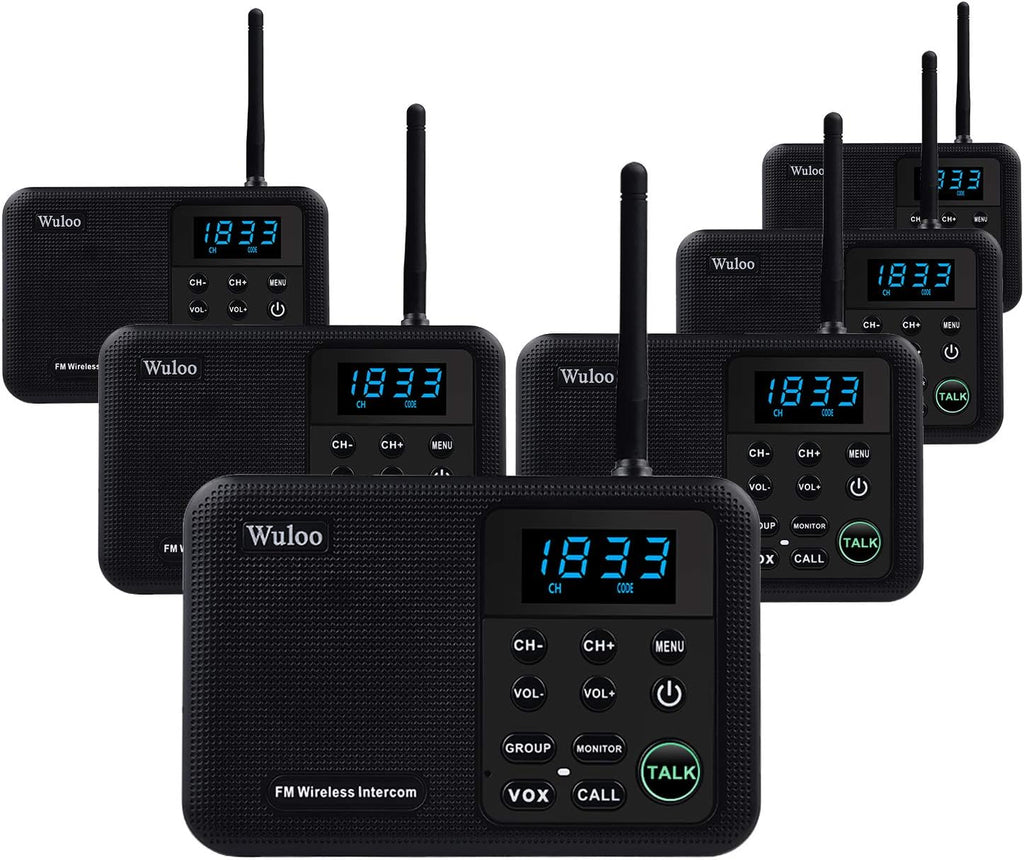 Wireless Intercom System, 4 Stations Black I8364
