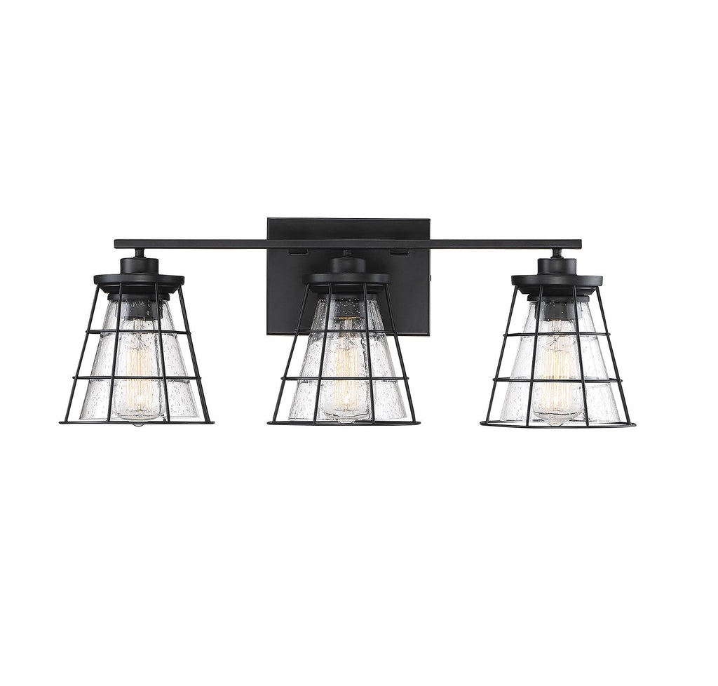 3 Light Black Bath Bar V8421
