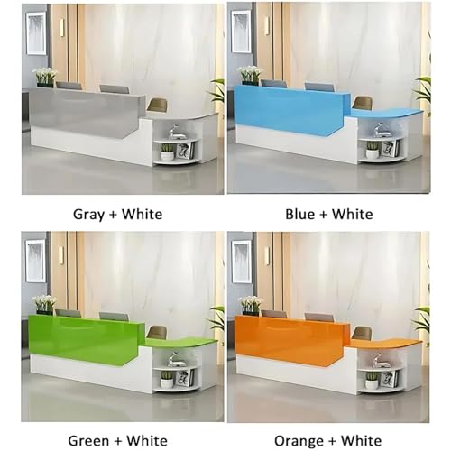 Black+White Curved Reception Desk with Lockable Storage G6039