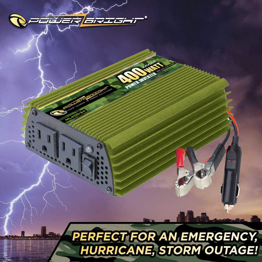400 Watt 24V Modified Sine Wave Power Inverter with Dual 110V AC Outlets W712
