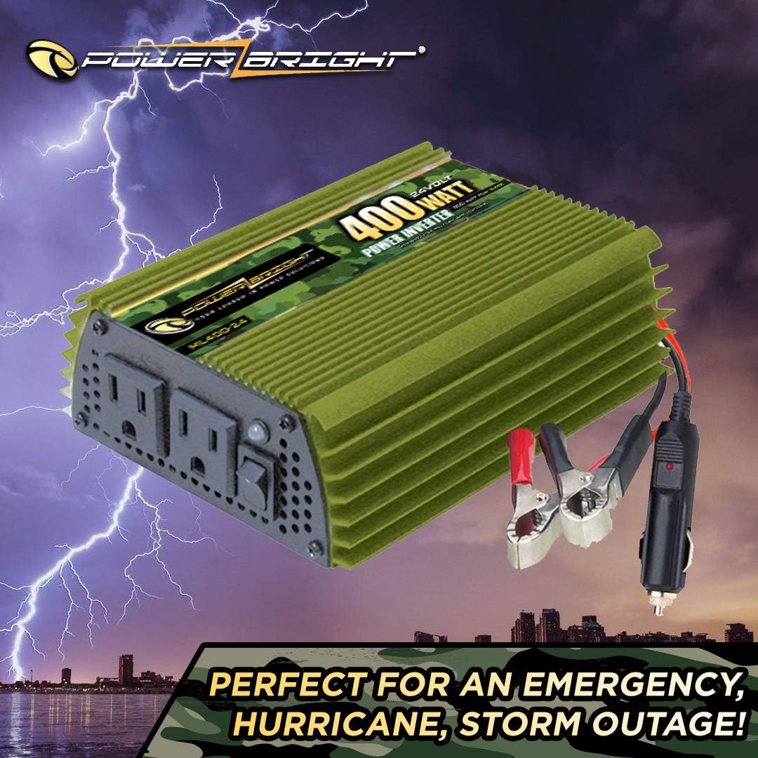 400 Watt 24V Modified Sine Wave Power Inverter with Dual 110V AC Outlets W712