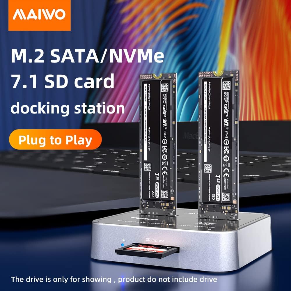 2 Bay M.2 NVMe/SATA Dual Protocol Docking Station D708141