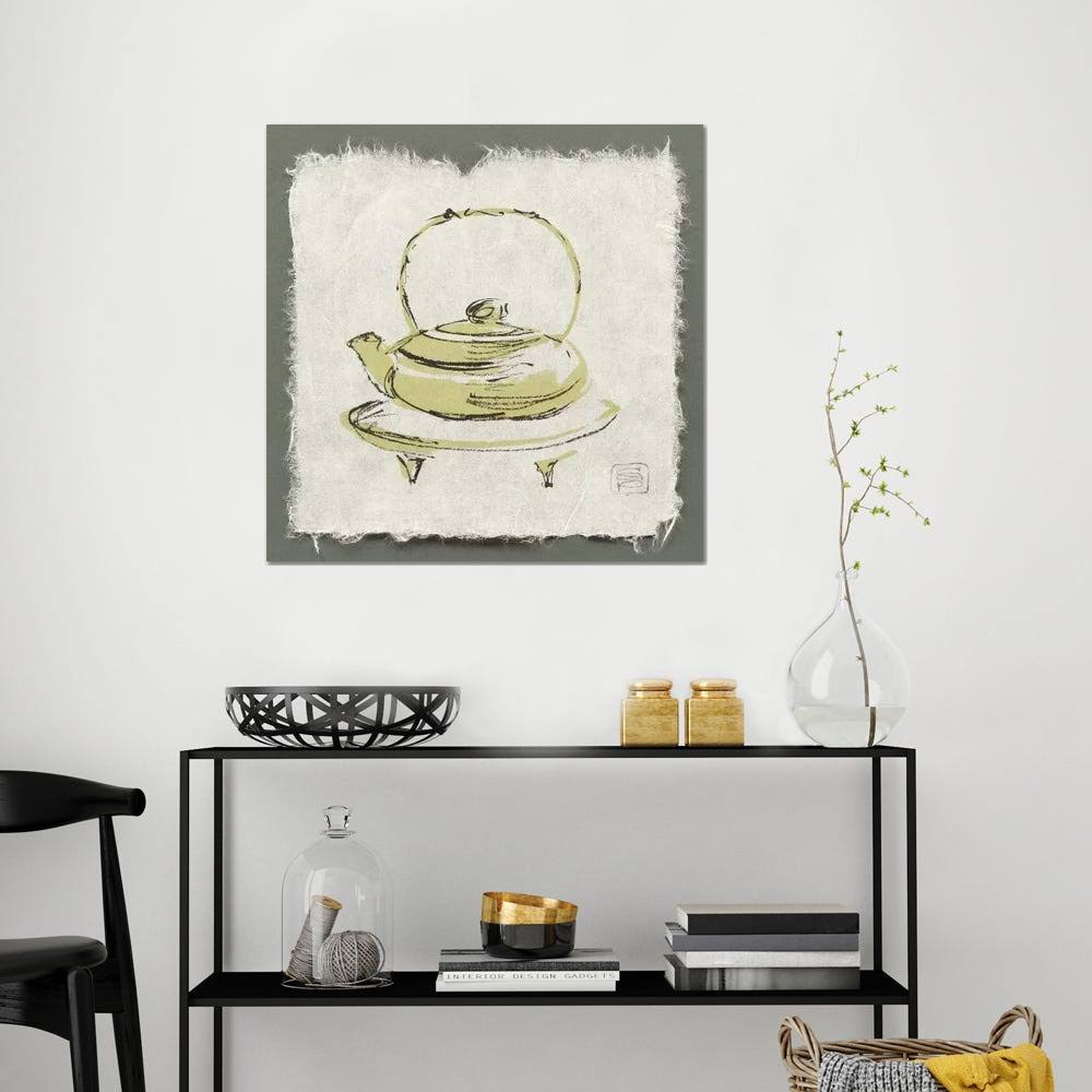 Green Teapot Canvas Art Picture M8533