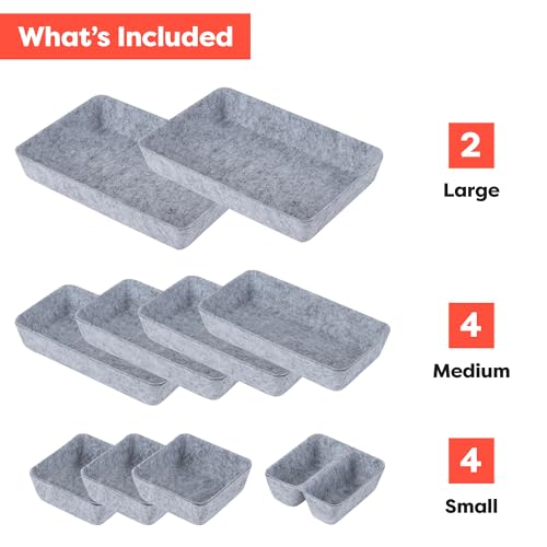 10-Piece Modular Felt Drawer Organizer Set J965