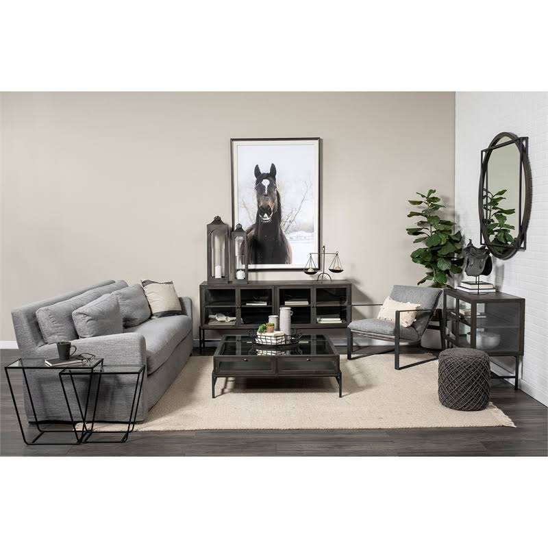 Castlerock Gray Metal Frame Sling Accent Chair S832798